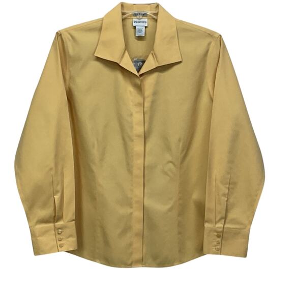 Chico's Button Up Shirt Women's Size 3 (US 16) Honeysuckle Business Casual NWT - Picture 1 of 8
